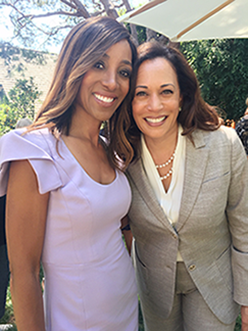 Shaun Robinson and Vice President Kamala Harris